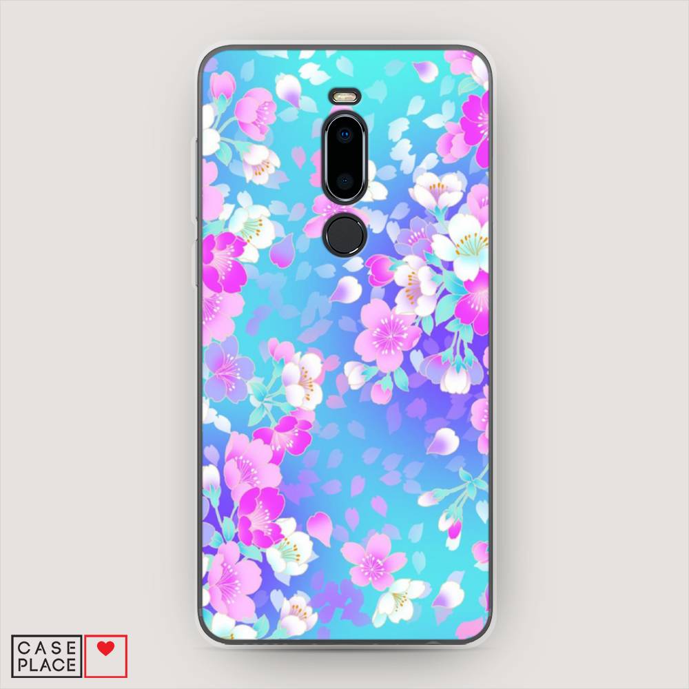 

Чехол Awog на Meizu M8 "Яблоневые цветы", Голубой;розовый;белый, 73150-8
