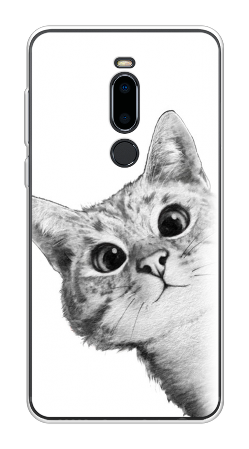 

Чехол Awog на Meizu M8 "Кот рисунок черно-белый", Черный, 73150-1