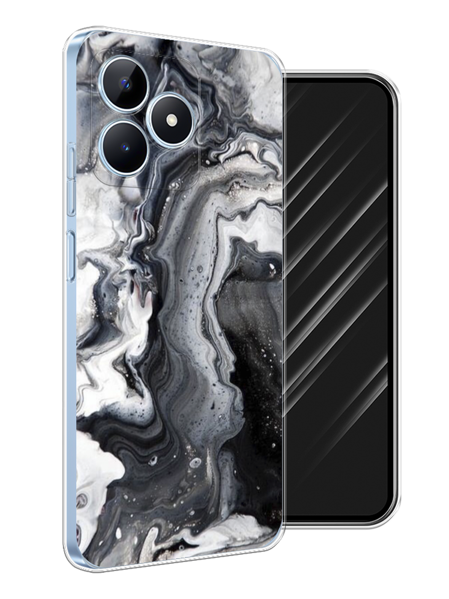 

Чехол Awog на Realme C60 "Бело-черные сложные полосы", Серый;серебристый;белый, 2516550-1