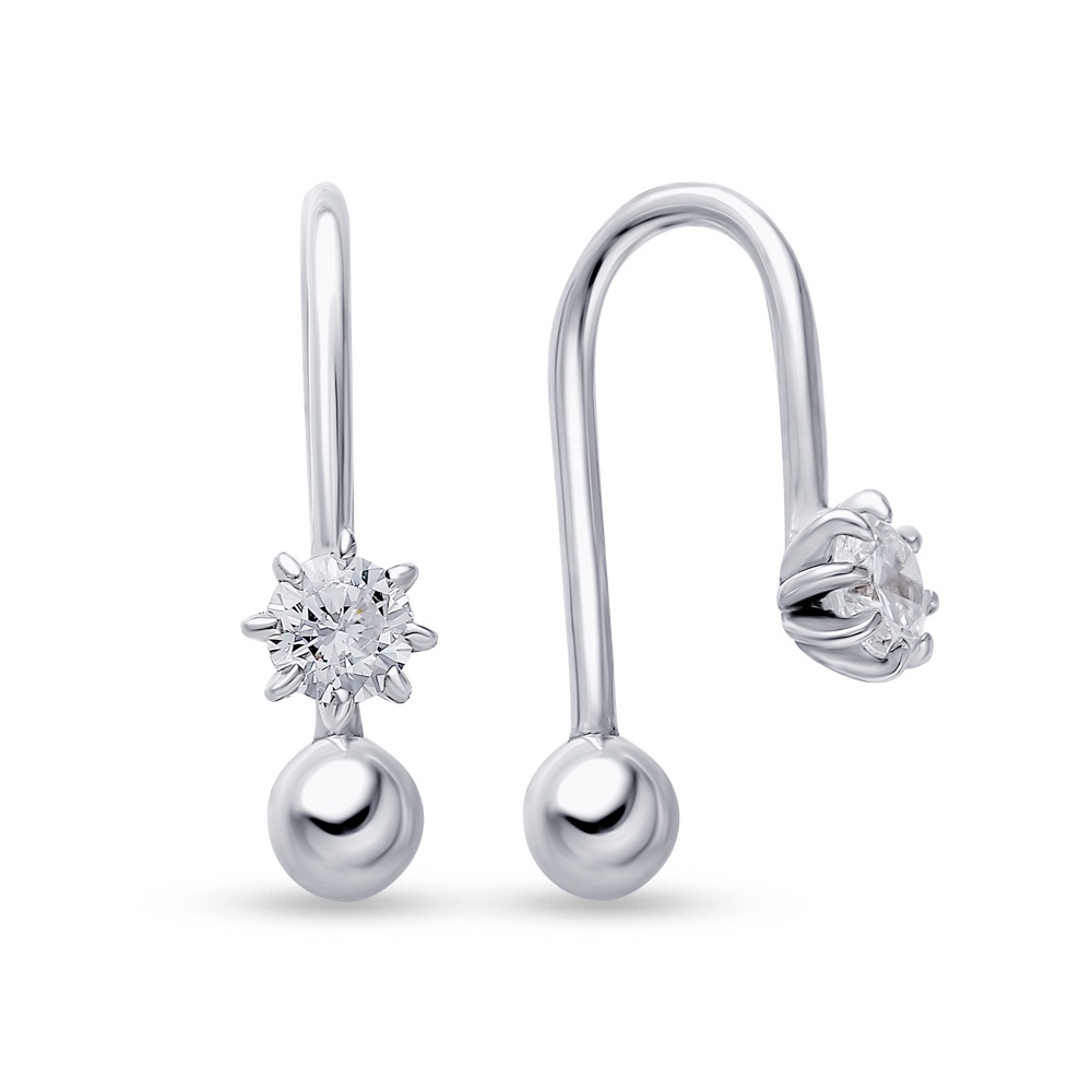 

Серьги из серебра 585Gold 702011528, фианит, 702011528