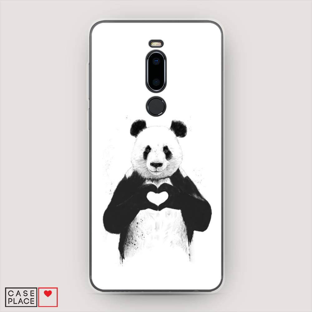 

Чехол Awog на Meizu M8 "Панда love", Серебристый, 73150-10