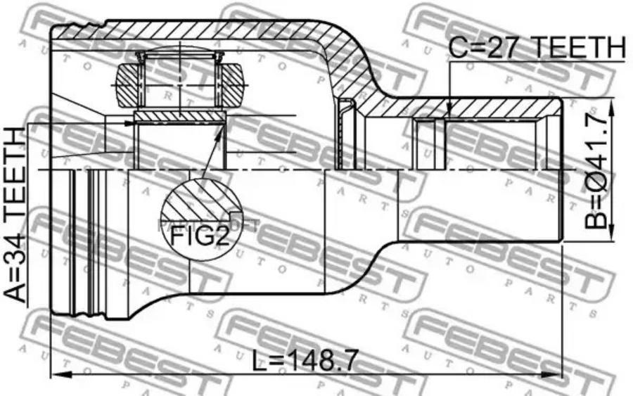 

Шрус Внутренний Правый 34X41.7x27 Febest 1811-ANTRH