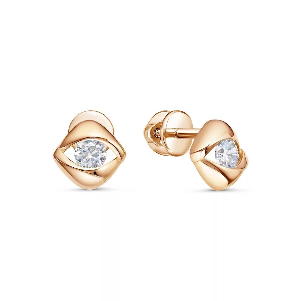 

Серьги пусеты из золота 585Gold 302007393, фианит, 302007393