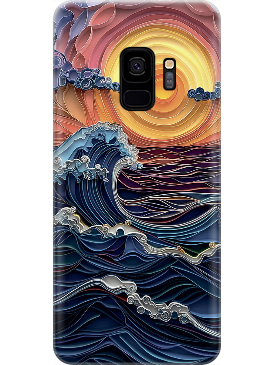

Силиконовый чехол на Samsung Galaxy S9 с принтом "Волны на закате", Прозрачный;оранжевый;синий, 717153810