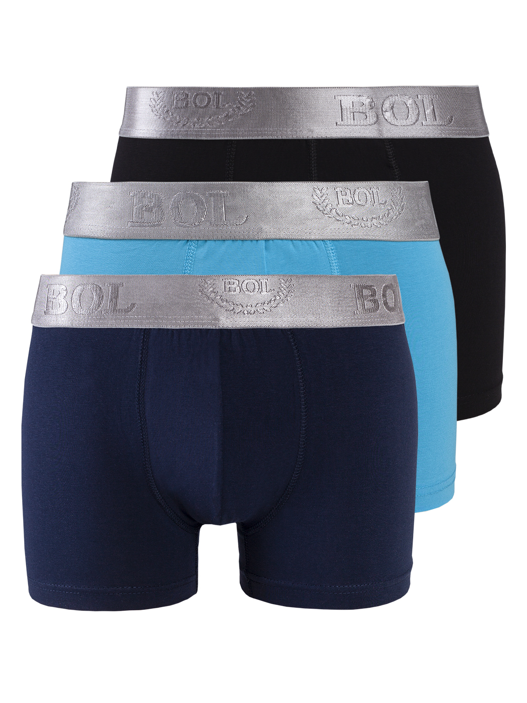

Комплект трусов мужских BOL Men's 178 черных; синих; голубых 2XL, Черный;синий;голубой, 178