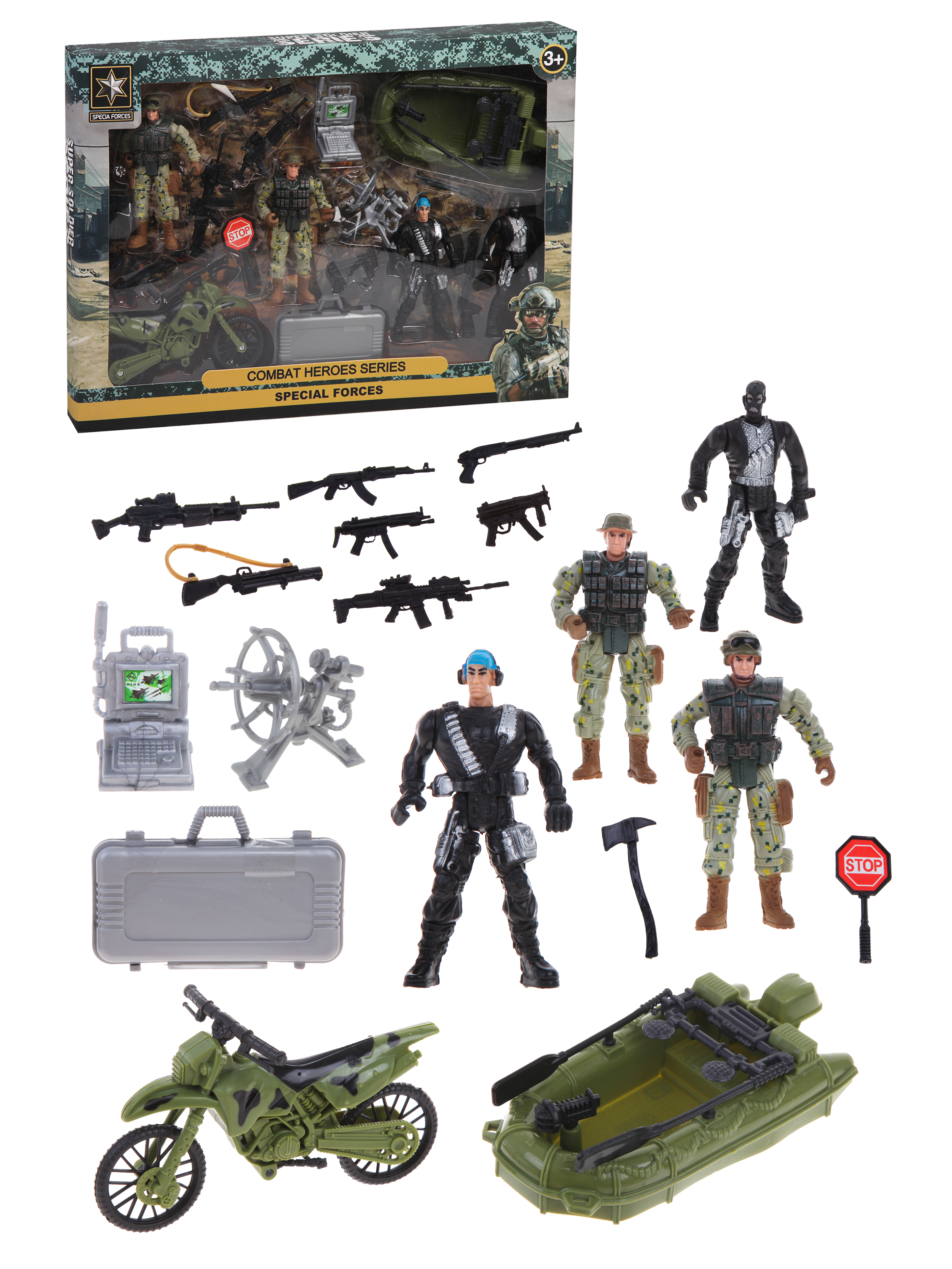 Набор солдатиков Наша Игрушка с техникой и оружием "Военный" 18 предметов, коробка (2089)