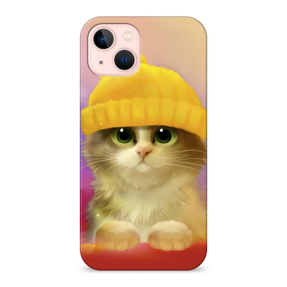 

Пластиковый чехол "Котенок в желтой шапке" на Apple iPhone 13, 14220-1