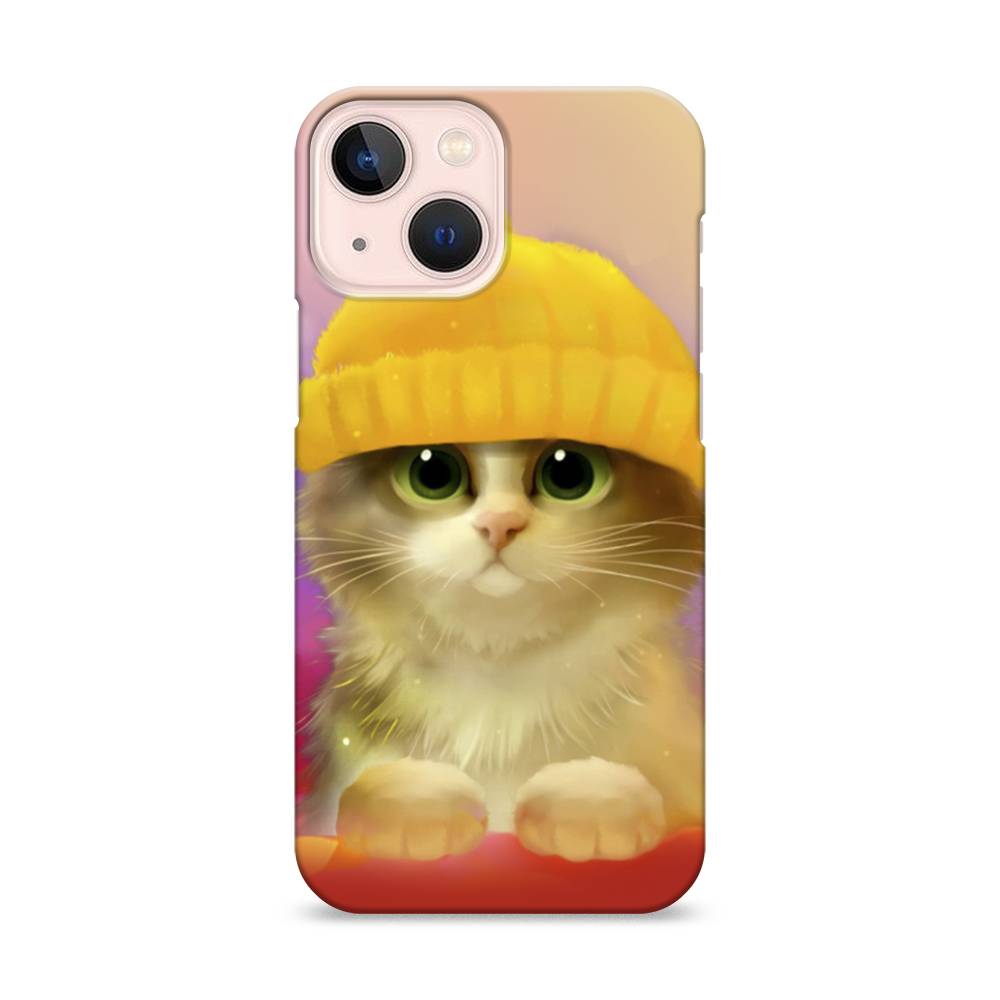 

Пластиковый чехол "Котенок в желтой шапке" на Apple iPhone 13 mini, 14120-1