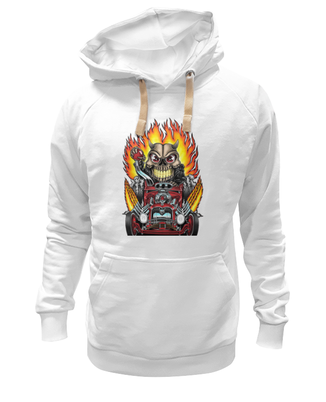 

Худи унисекс Printio Hot rod skull белое XL, Белый, Hot rod skull
