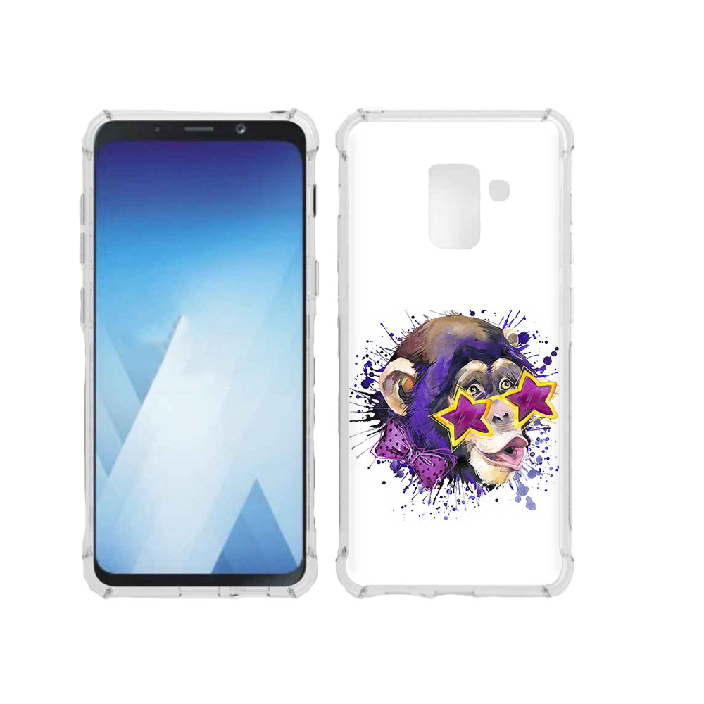 

Чехол MyPads Tocco для Samsung Galaxy A5 (2018) обезьяна в очках (PT95317.573.524), Прозрачный, Tocco