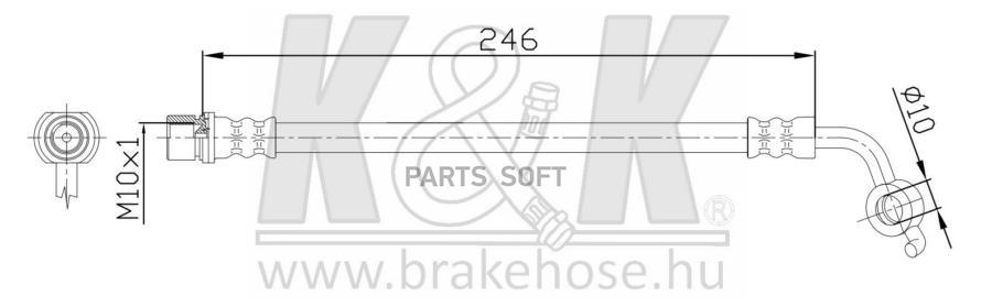 

Шланг Тормозной Toyota Hiace Iv. Bus (_H1_ _H2_) 2.4 Td 08.95-. K&K Ft2281