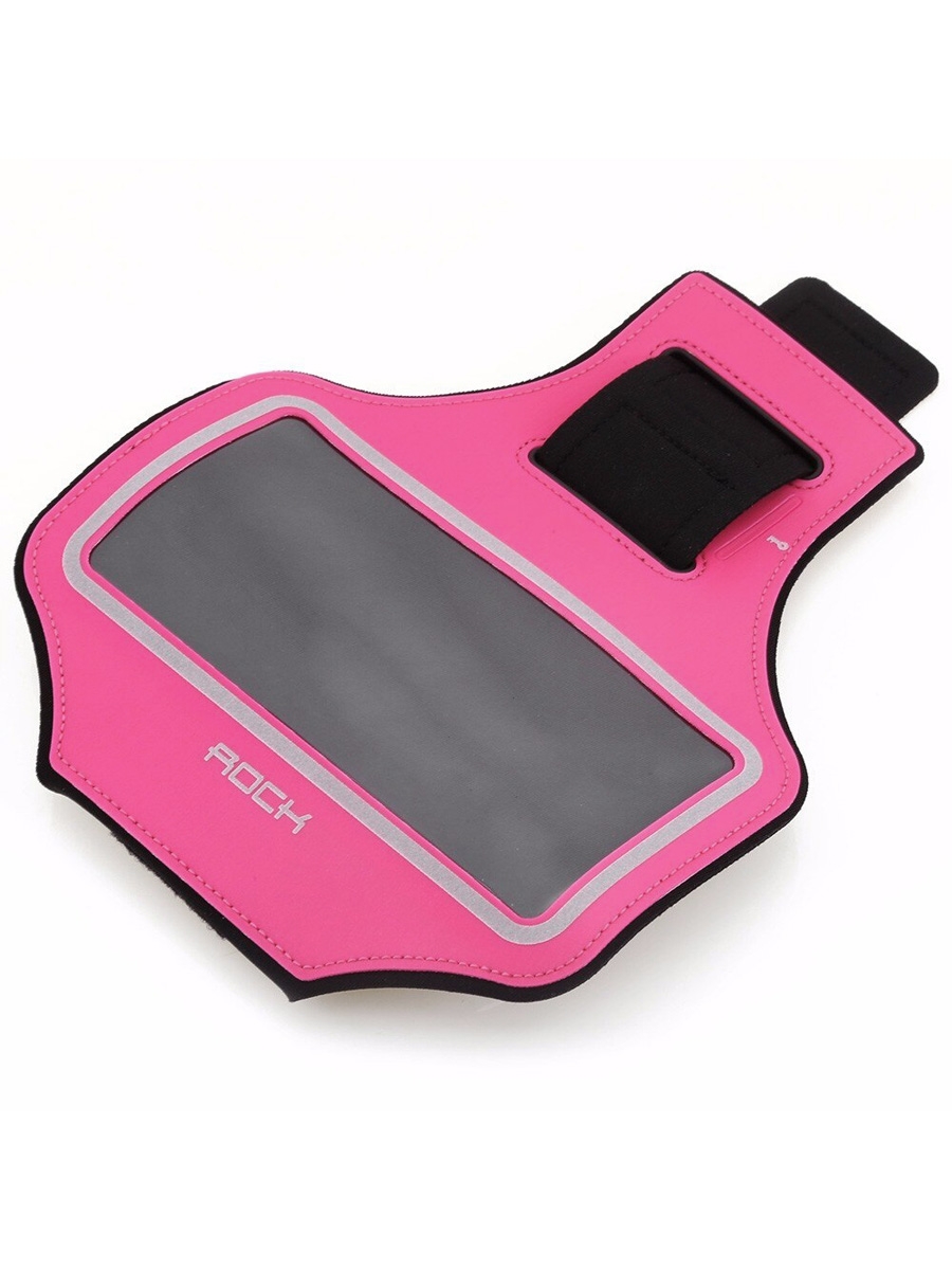 фото Спортивный чехол для телефона на руку rock slim sports armband 4,8", розовый