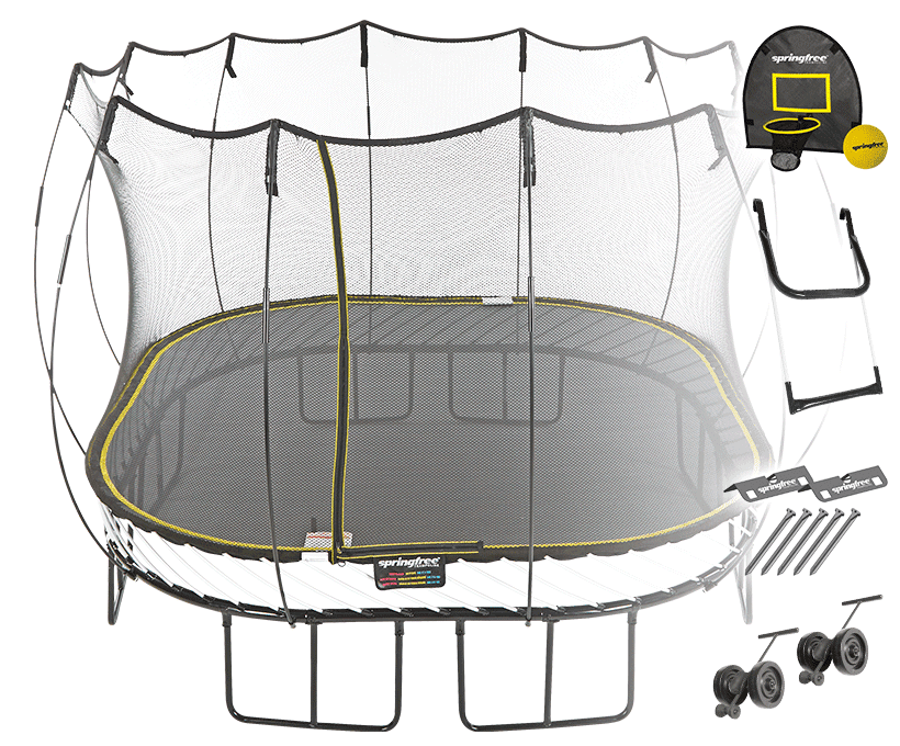 

Батут SPRINGFREE квадратный S113 SHAW с лестницей, корзиной для мяча, s113shaw