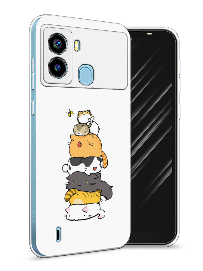 

Чехол Awog на Tecno Pop 6 "Бутерброд из котиков", Разноцветный, 302050-10