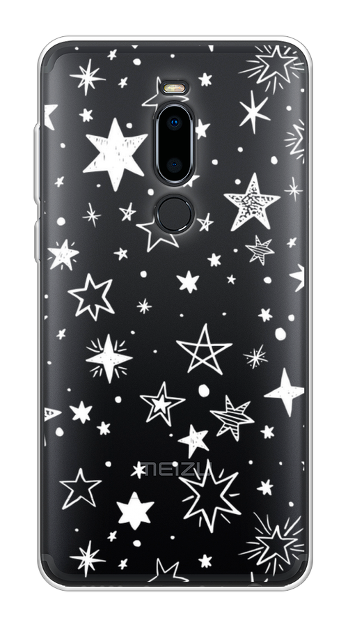 

Чехол Awog на Meizu M8 "Звездочки графика белая", Прозрачный;белый, 73150-7
