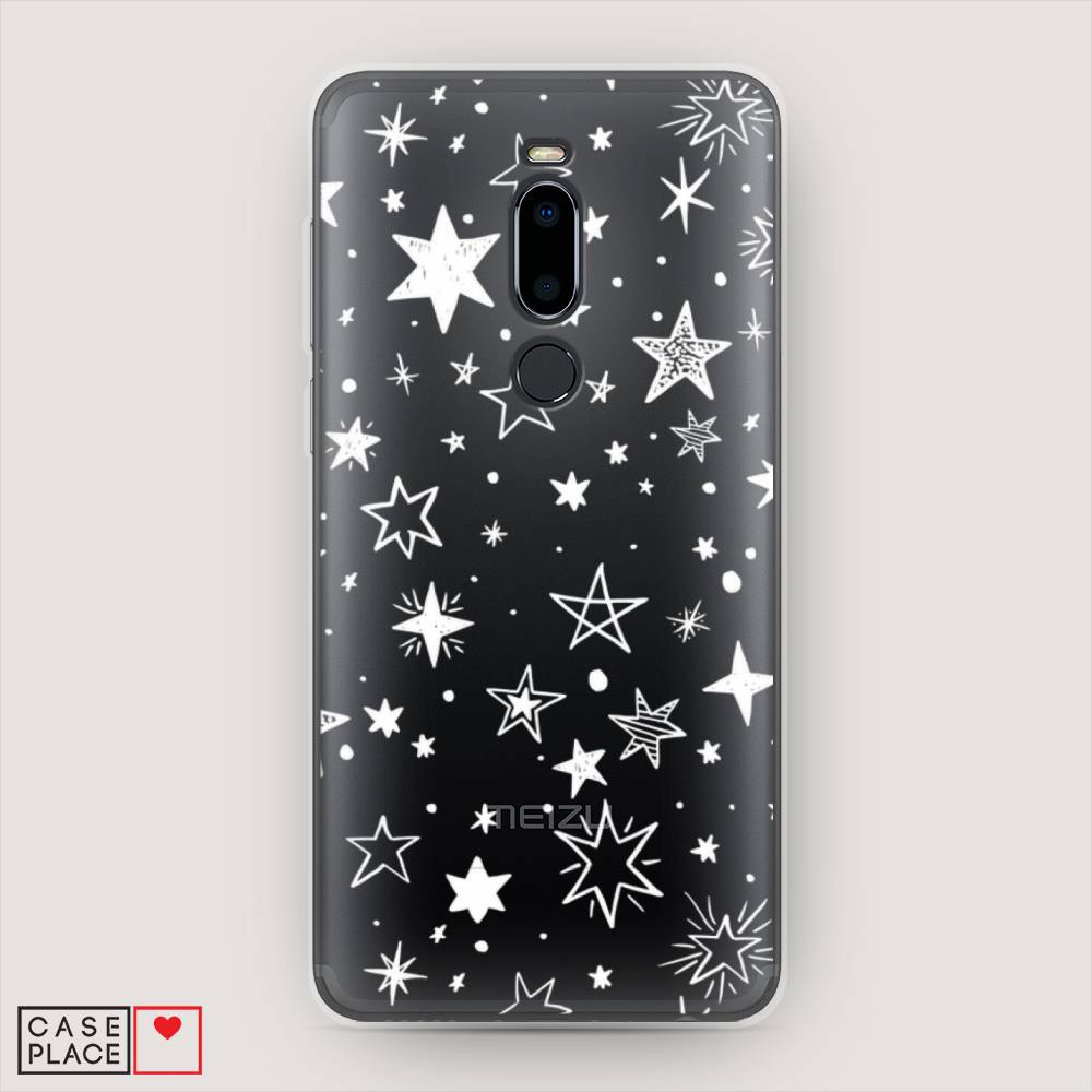 фото Чехол awog "звездочки графика белая" для meizu m8
