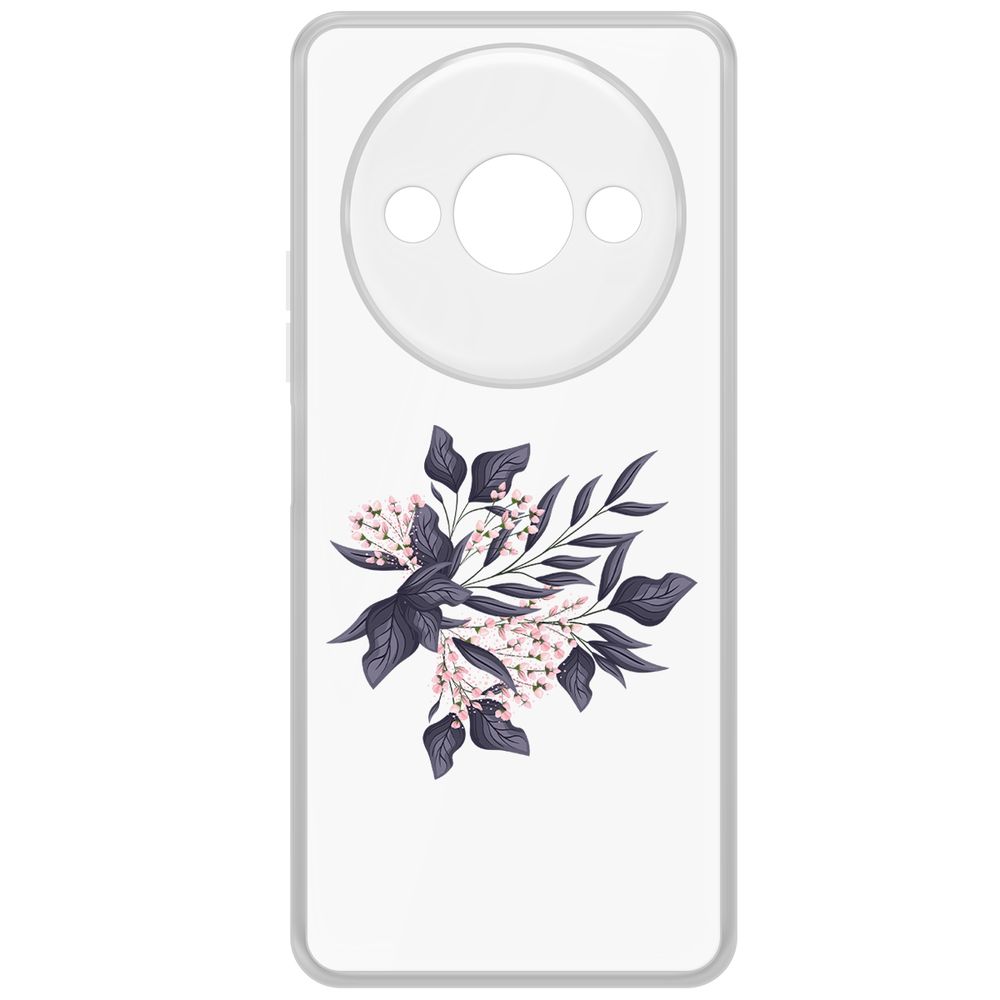 

Чехол-накладка Krutoff Clear Case Розовые бутоны для Xiaomi Redmi A3, Прозрачный