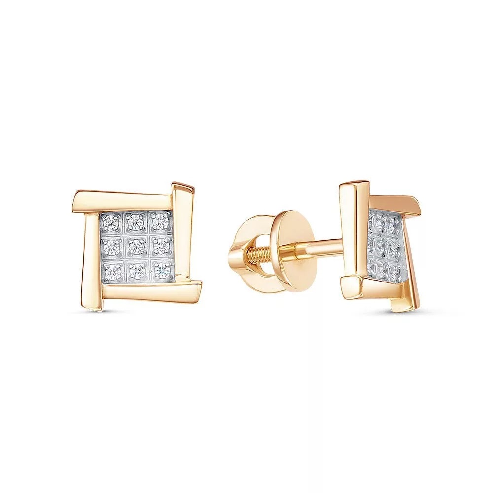 

Серьги пусеты из золота 585Gold 302007392, фианит, 302007392