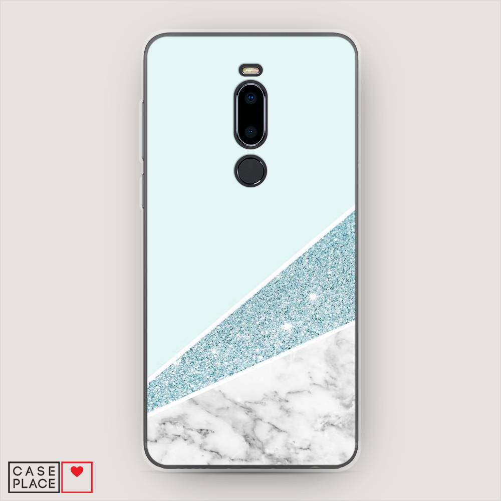 

Чехол Awog на Meizu M8 "Мрамор с голубыми блестками", Голубой;белый, 73150-3