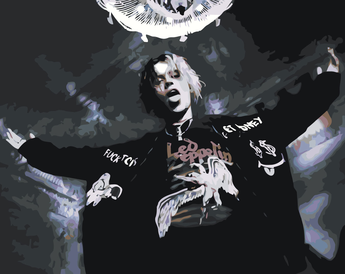 Картина по номерам Цветное Рок и рэп музыкант Джизус DZHIZUS 7