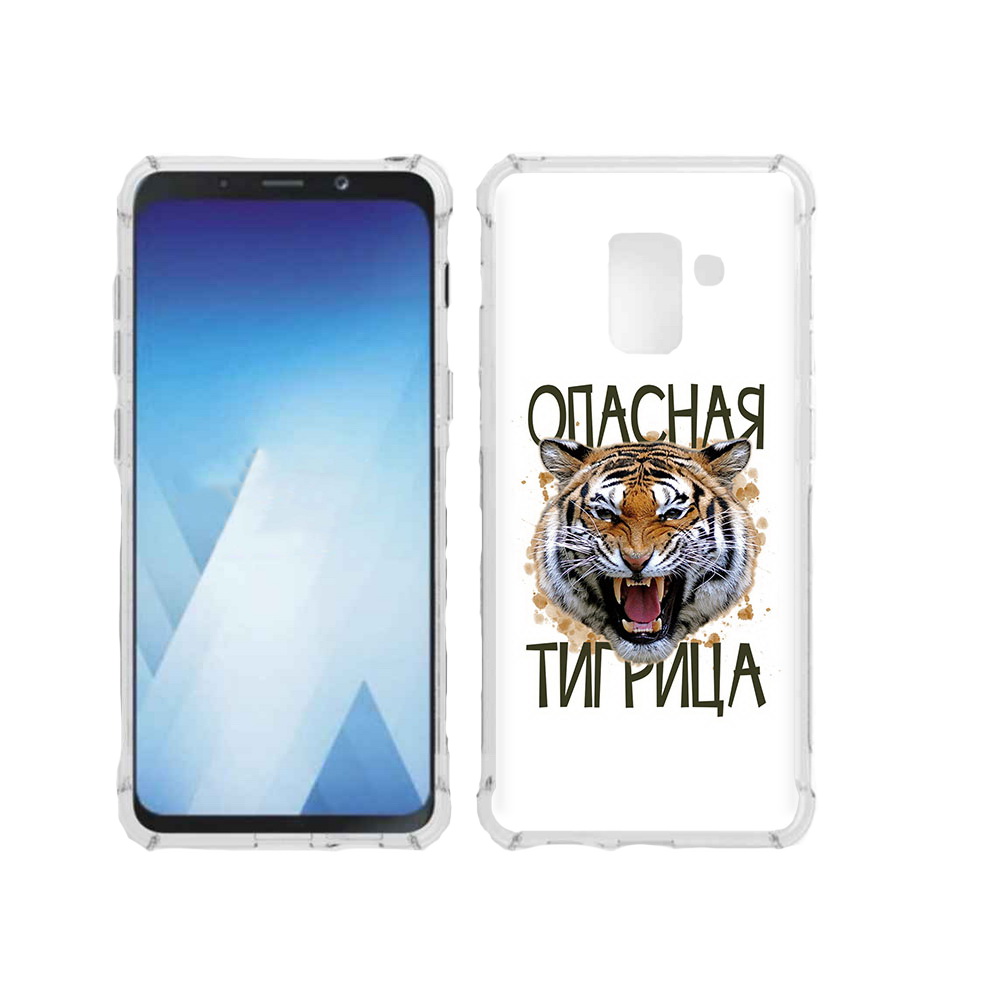 

Чехол MyPads Tocco для Samsung Galaxy A5 (2018) опасная тигрица (PT95317.573.527), Прозрачный, Tocco