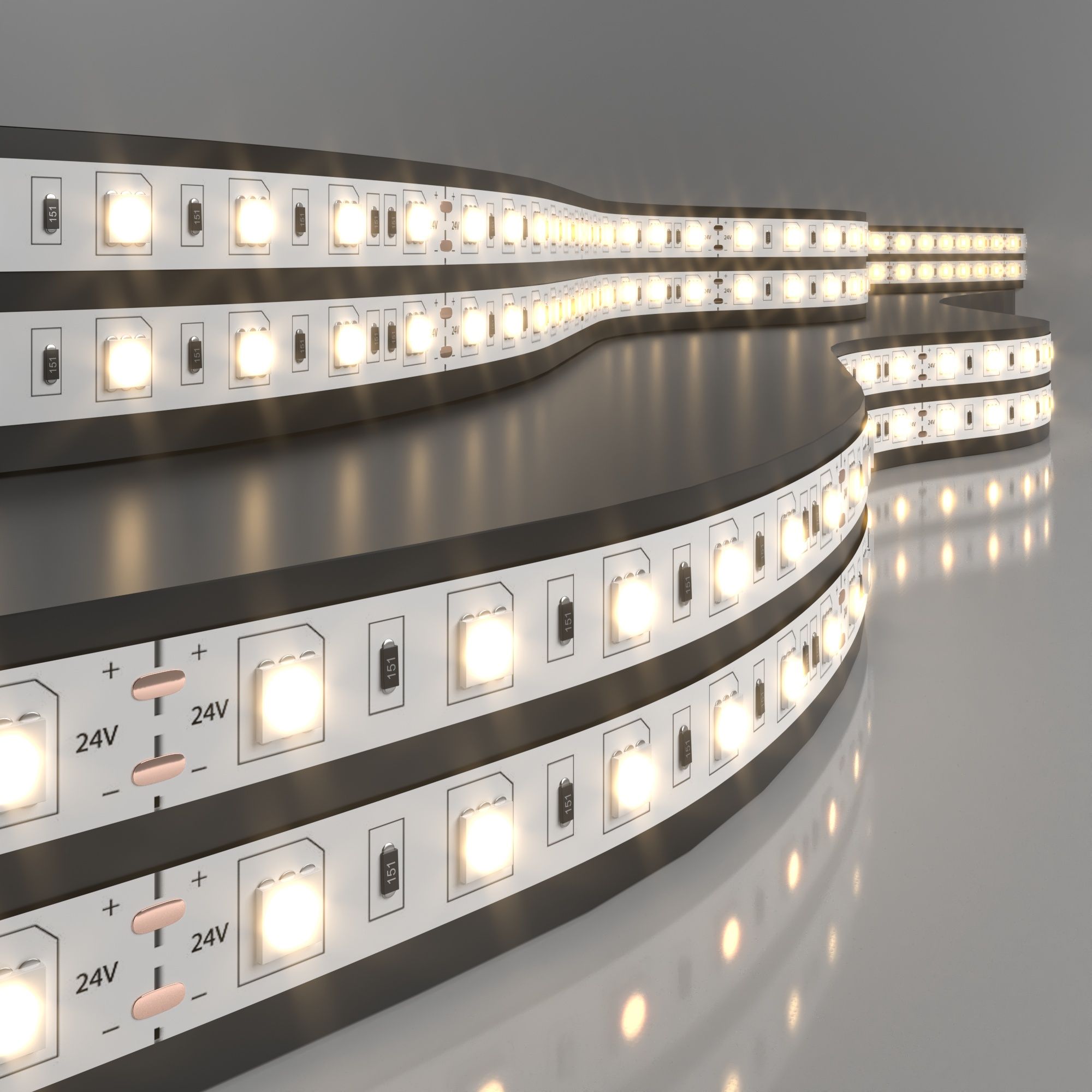 фото Светодиодная лента 24 в 14,4 вт/м 60 led/м 5050 ip20, теплый белый 3300k, 5 м elektrostandard