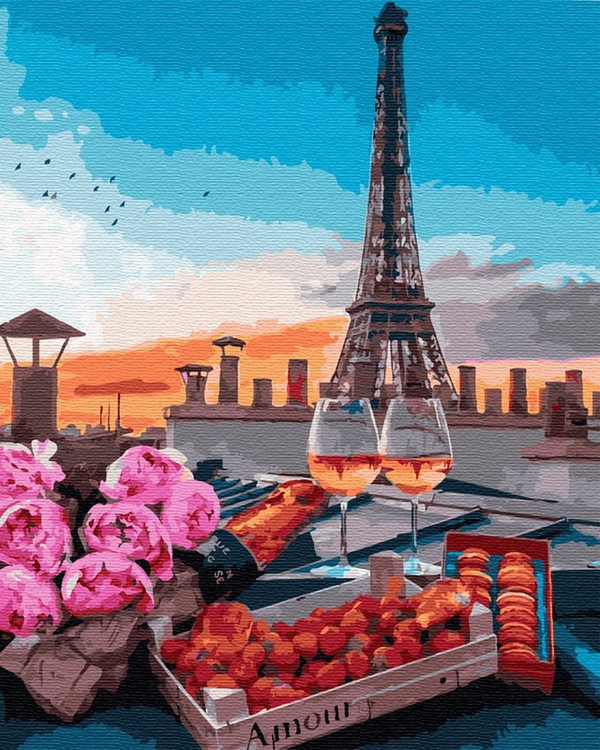 Картина по номерам ВанГогВоМне Романтический ужин в Париже