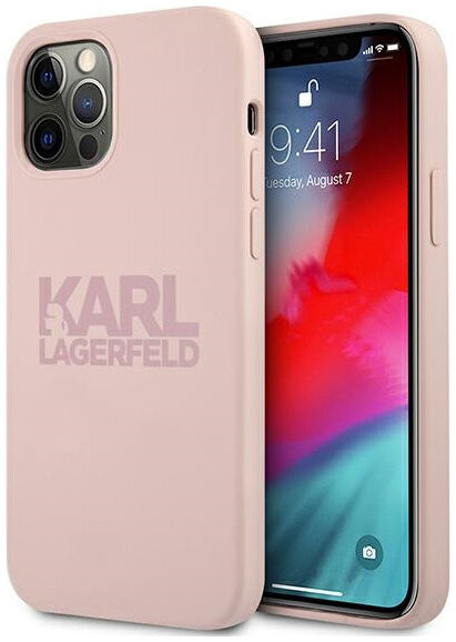 фото Чехол cg mobile karl lagerfeld liquid silicone stack logo hard для iphone 12/12 pro