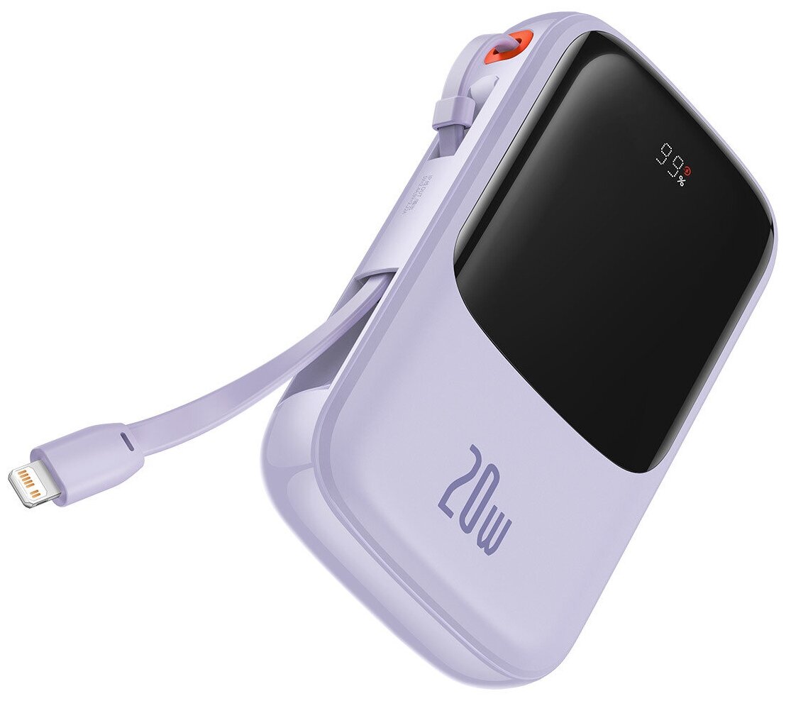 

Внешний аккумулятор Baseus Qpow Pro Digital Display 10000 мА/ч фиолетовый (PPQD020005), Qpow Pro Digital Display