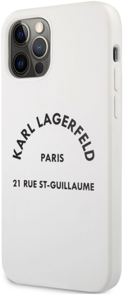 фото Чехол cg mobile karl lagerfeld liquid silicone rsg logo hard для iphone 12/12 pro, белый