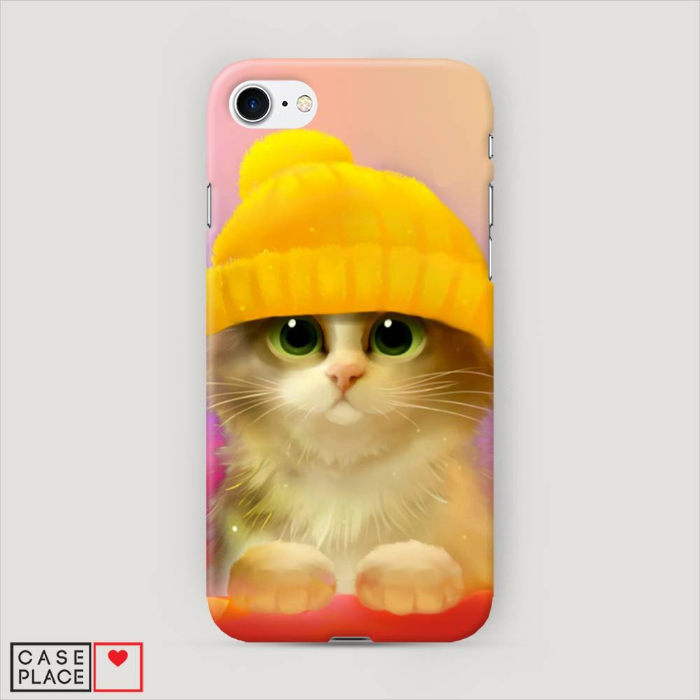 

Пластиковый чехол "Котенок в желтой шапке" на Apple iPhone SE 2020, 12420-1
