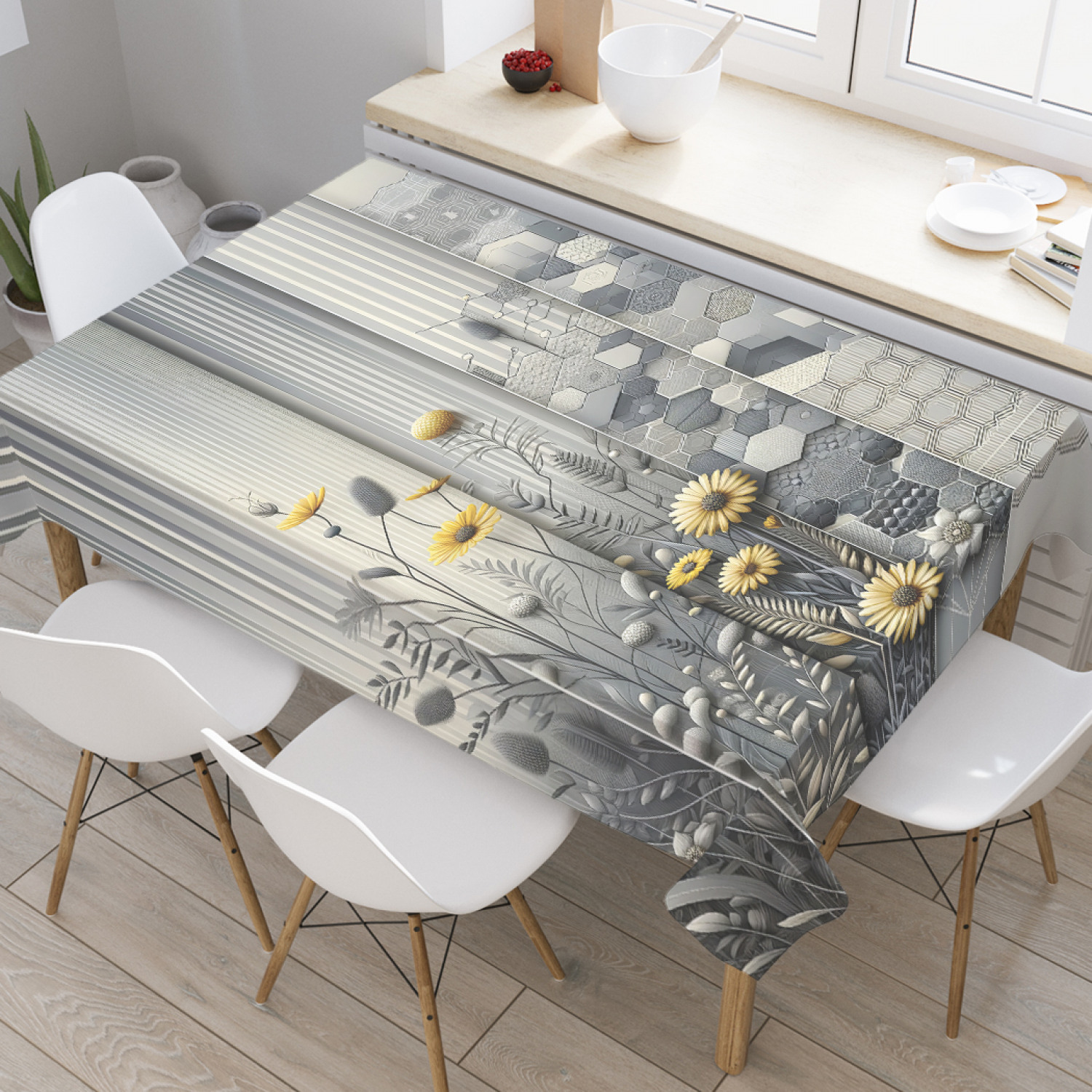 

Скатерть JoyArty Смешивание текстур 120х145, tcox_sd2193_120x145, Серый