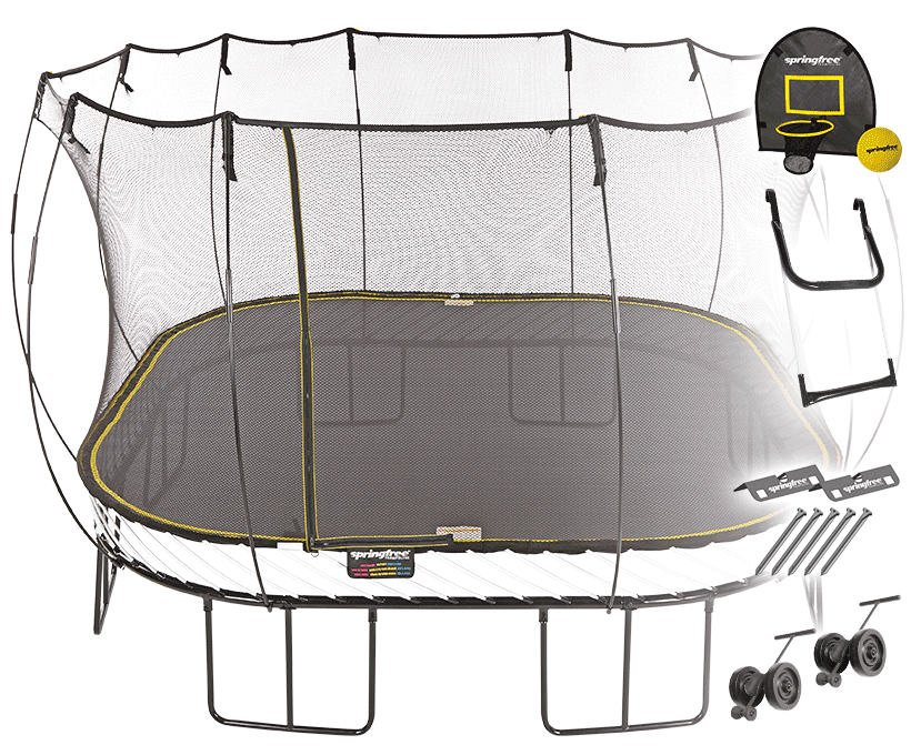 

Батут SPRINGFREE квадратный S155 SHAW с лестницей, корзиной для мяча, s155shaw