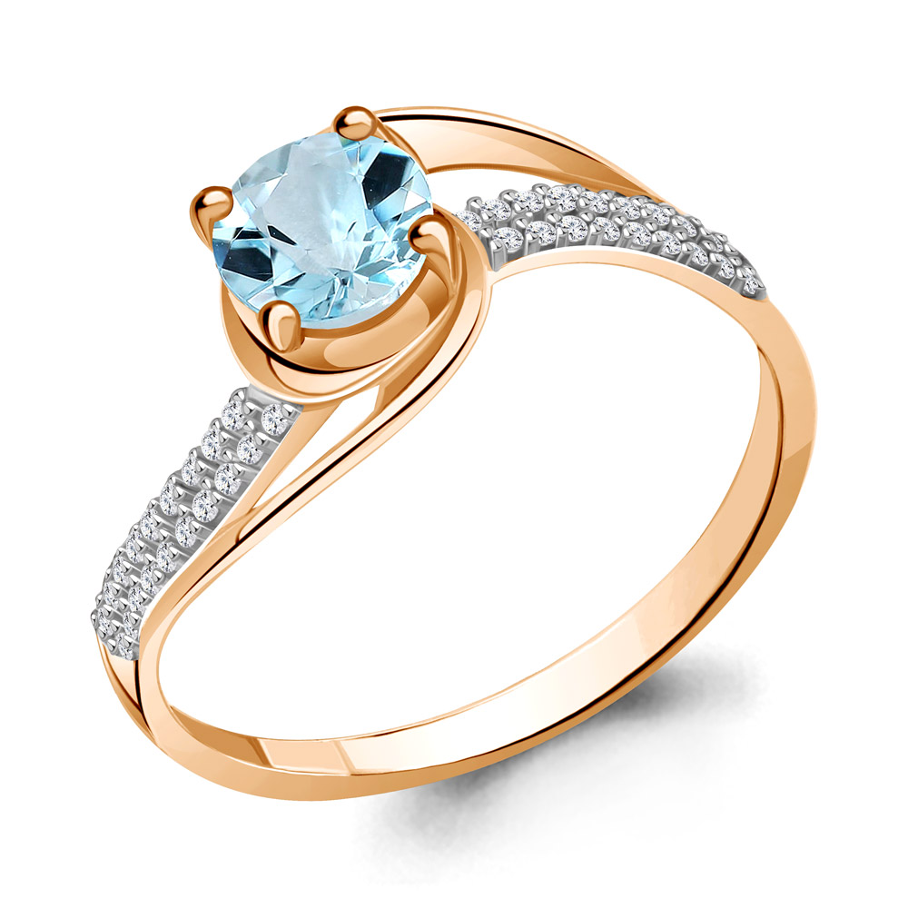 

Кольцо из серебра с топазом р. 17 Aquamarine 6399602А_925_з, 6399602А_925_з
