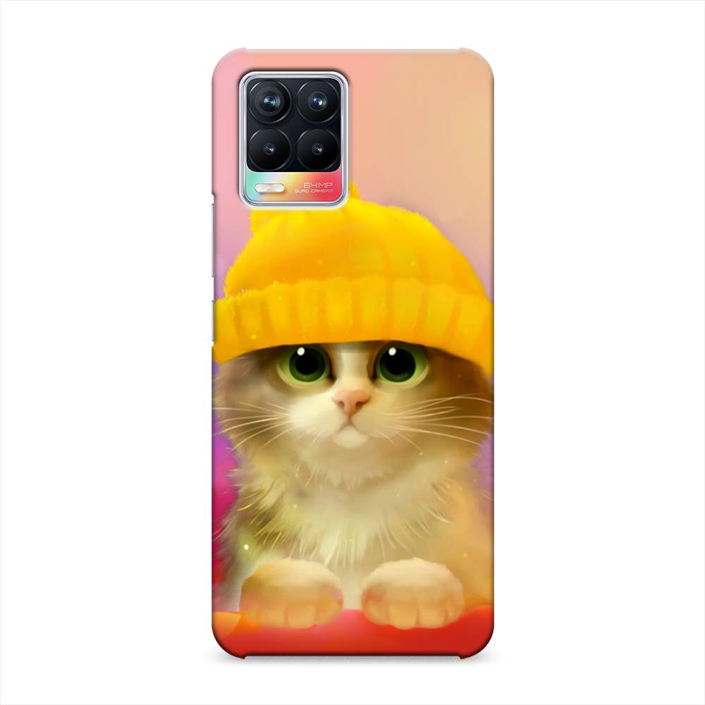 

Пластиковый чехол "Котенок в желтой шапке" на Realme 8, 255420-1