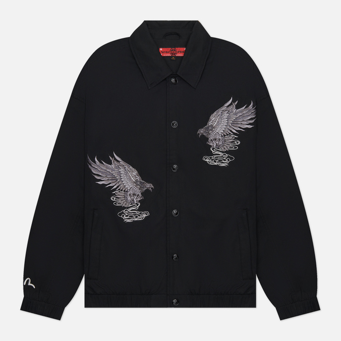Мужская куртка ветровка Evisu Eagle & Evisu Embroidered чёрный, Размер XL