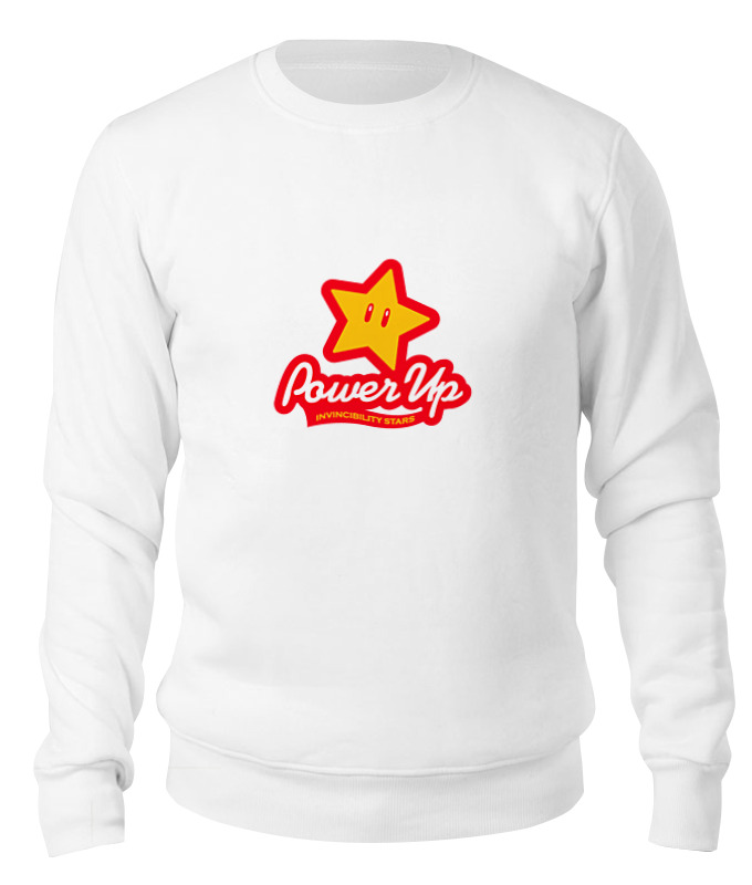 

Свитшот унисекс Printio Звезда из марио (power up) белый L, Звезда из марио (power up)