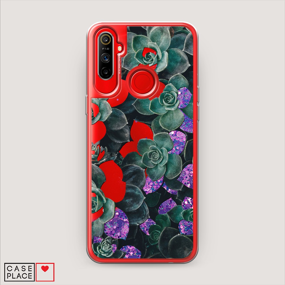 

Чехол Awog на Realme C3 "Сукуленты цветные", Разноцветный, 253092-1