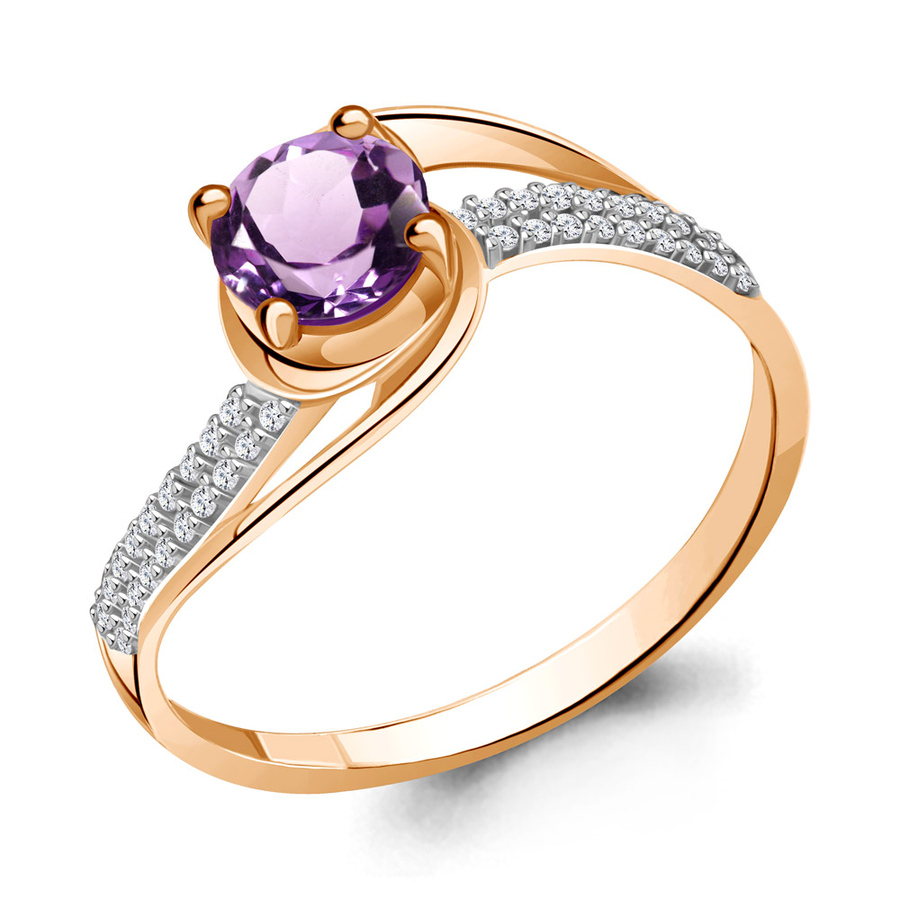 

Кольцо из серебра с аметистом р.  Aquamarine 6399604А_925_з, 6399604А_925_з