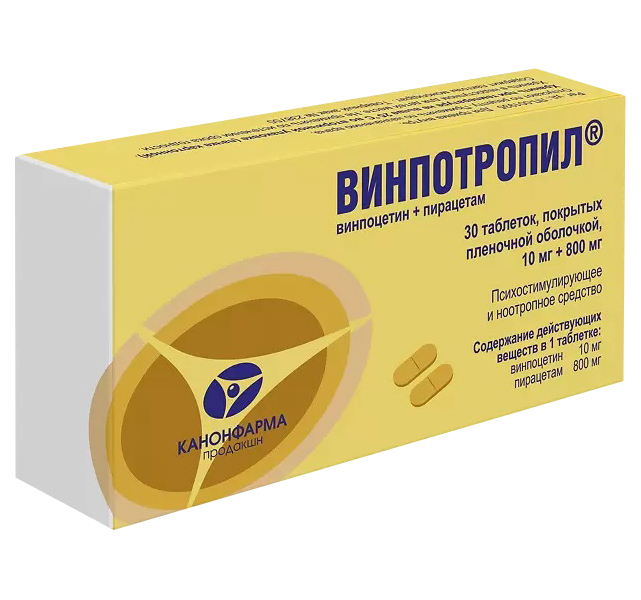 Купить Винпотропил таблетки 810 мг 30 шт., Канонфарма продакшн ЗАО