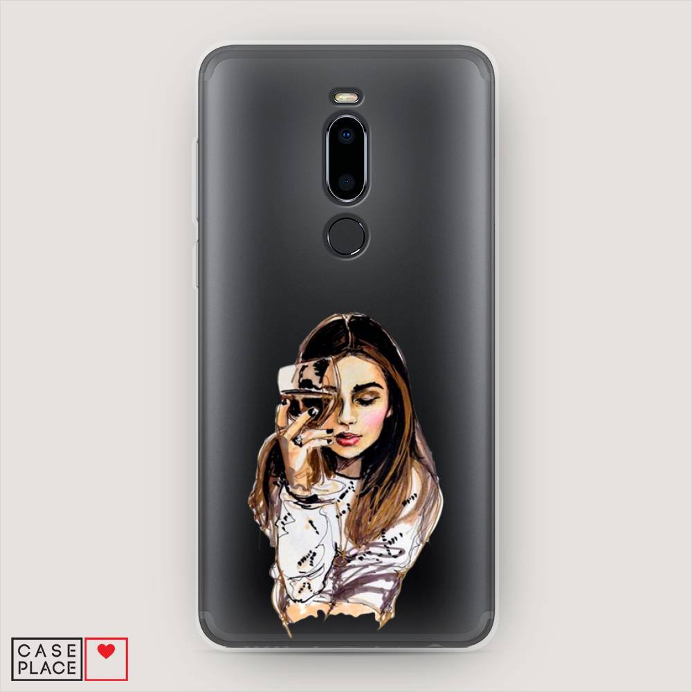 

Чехол Awog на Meizu M8 "Девушка с бокалом", Коричневый;прозрачный;бежевый, 73150-7