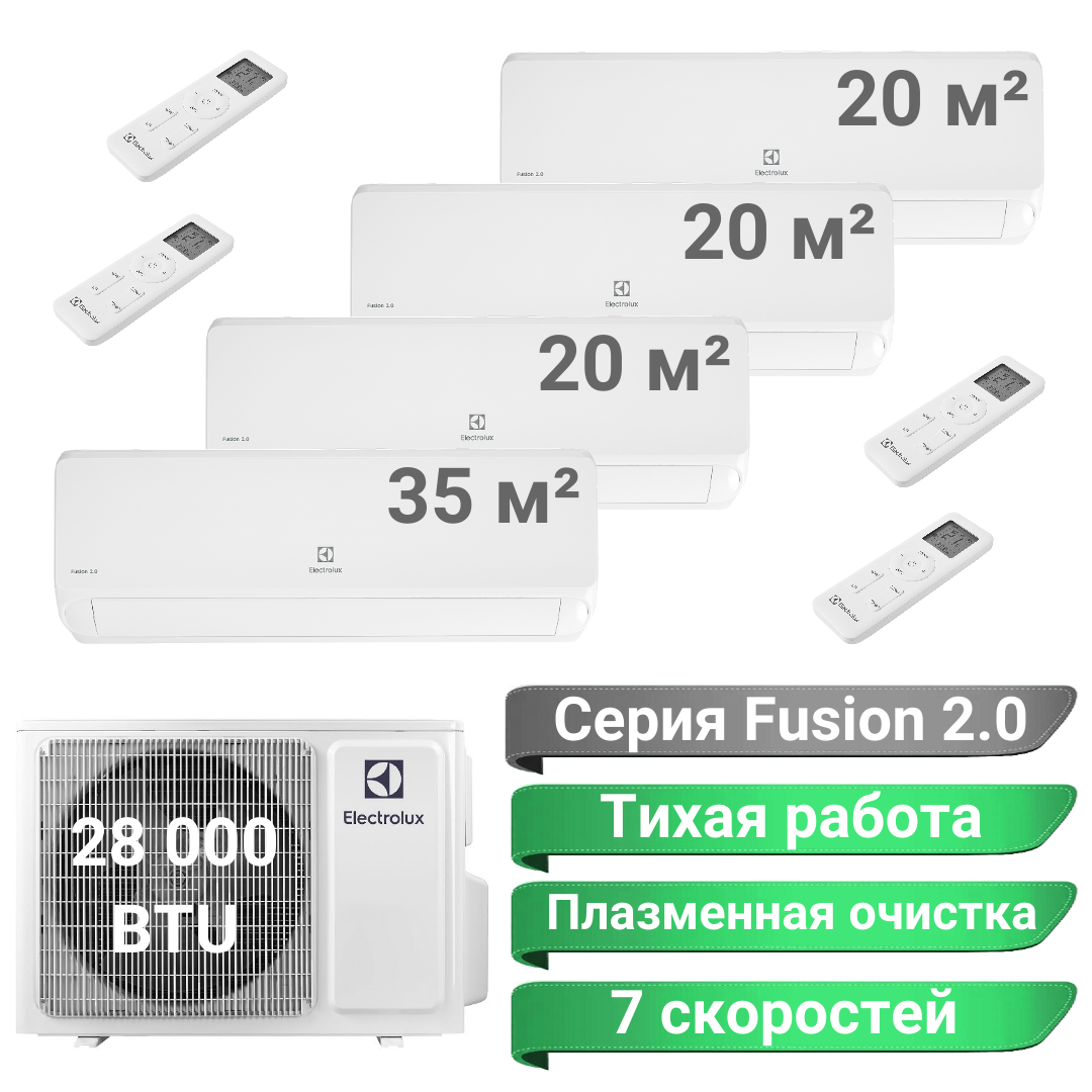 

Мульти сплит-система Electrolux Fusion 2.0, EACO/I-28 FMI-4/N8_ERP