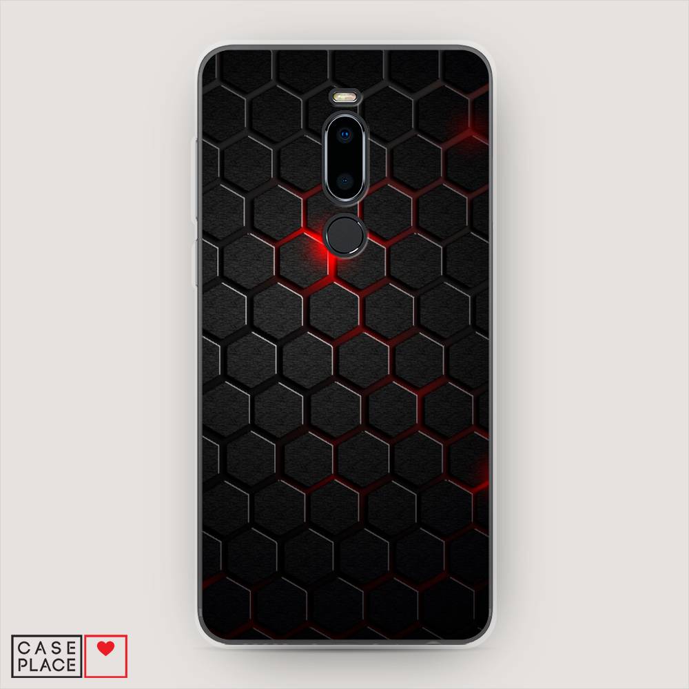 фото Чехол awog "фон соты красные" для meizu m8