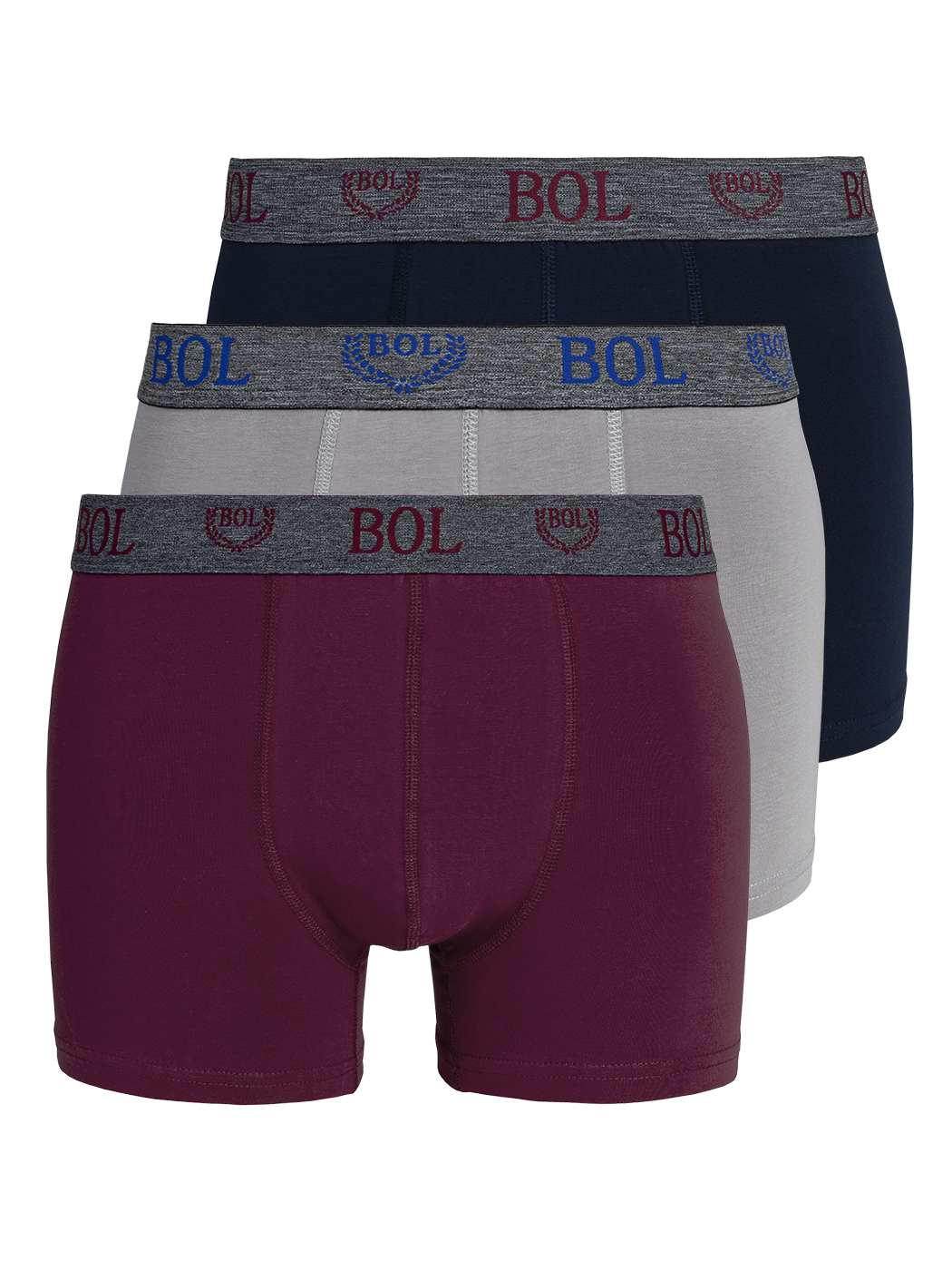 

Комплект трусов мужских BOL Men's ebox178_s517 синих; бордовых; серых 2XL, Синий;бордовый;серый, ebox178_s517