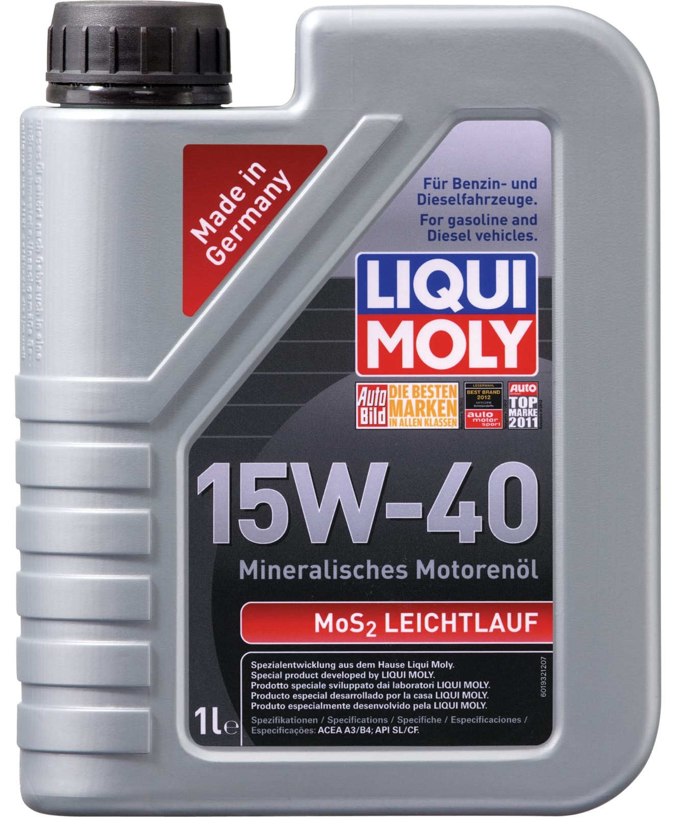 фото Liqui moly liquimoly 15w40 mos2 leichtlauf (1l)_масло моторное !мин api sl/cf, acea a3/b3