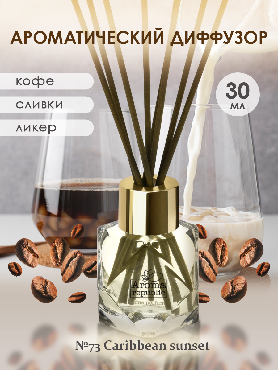 Аромадиффузор в стеклянном флаконе AROMA REPUBLIC 30 мл №73 Caribbean sunset