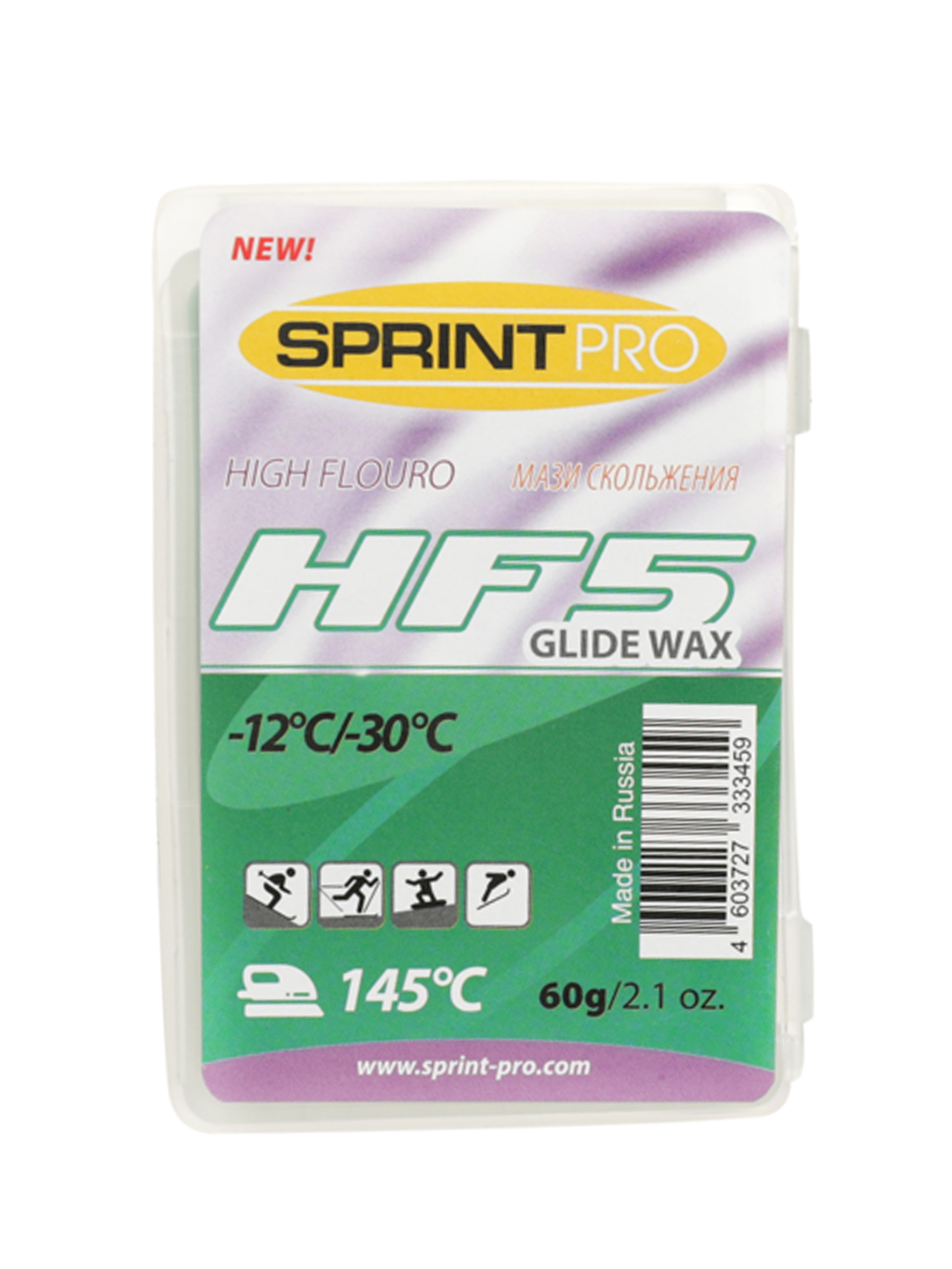 Парафин Sprint Pro 2022-23 Hf5 (-12 -30°C) 60 Г Зеленый