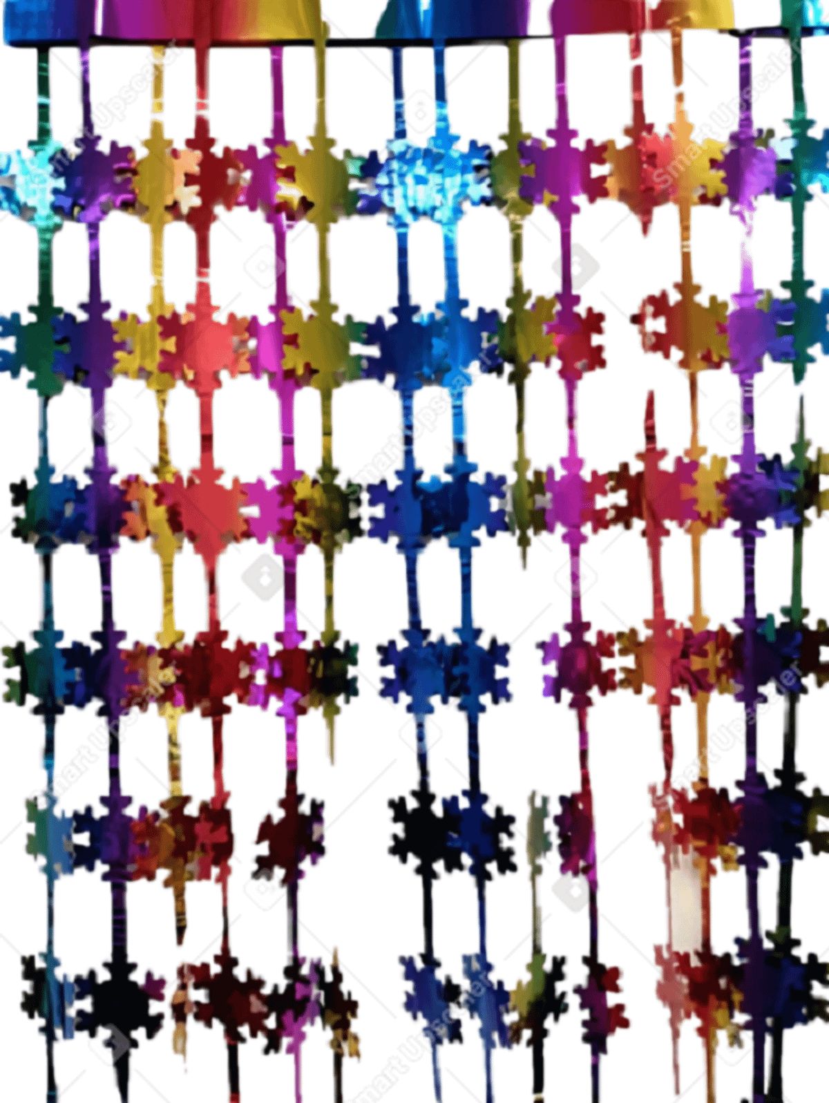 Занавес COSY фольгированный Снежинки разноцветные 100х200 см набор 2 шт