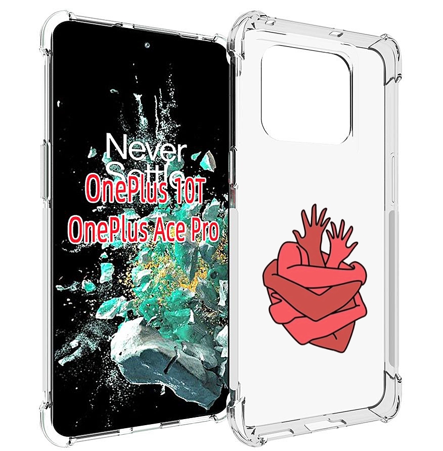 

Чехол MyPads сердце из ручек для OnePlus 10T, Прозрачный, Tocco