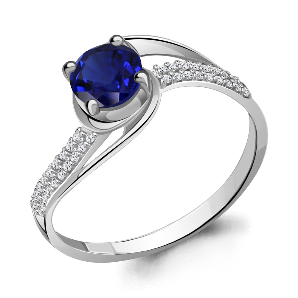фото Кольцо из серебра с сапфиром р. 17,5 aquamarine 63996б_925_р